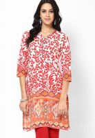 Rain & Rainbow Red Printed Kurtis