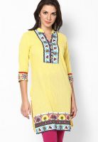 Rain & Rainbow Yellow Printed Kurtis