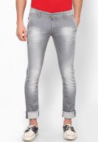 Rookies Washed Grey Slim Fit Jeans