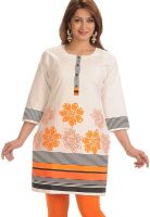 Salwar Studio Beige Printed Kurtis