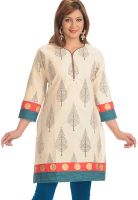 Salwar Studio Beige Printed Kurtis