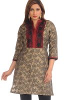 Salwar Studio Brown Embroidered Kurtis