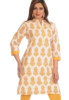 Salwar Studio White Printed Kurtis
