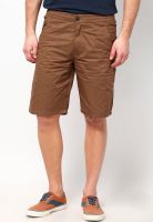 Sdl By Sweet Dreams Brown Solid Shorts