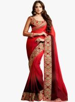 Shonaya Red Embellished Saree