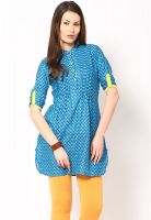 Shree 100% Cotton Aqua Blue Kurti