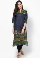 Shree Cotton Navy Blue Kurti