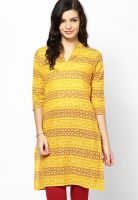 Shree Mustard Yellow Printed Kurta