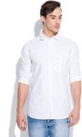 Silly People Men's Solid Casual White Shirt