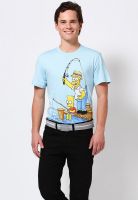 The Simpsons Light Blue Printed Round Neck T-Shirts