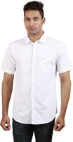 Sleek Line Men's Solid Casual White Shirt