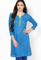 Span Cotton Blue Kurta