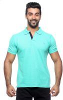 Sports 52 Wear Solid Men's Polo Neck Blue T-Shirt