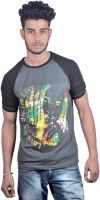 Spur Printed Men's Round Neck Silver T-Shirt