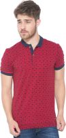 Status Quo Printed Men's Polo Neck Red T-Shirt