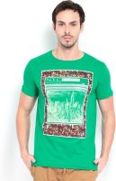 Status Quo Printed Men's Round Neck Green T-Shirt