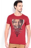 Status Quo Printed Men's Round Neck Red T-Shirt