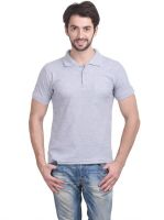 Stylogue Solid Men's Polo Neck Grey T-Shirt