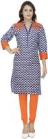 Tarama Printed Women's Straight Kurta(Blue)