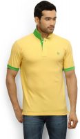 Thisrupt Solid Men's Polo Neck Yellow T-Shirt