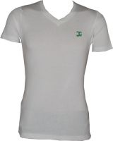 Tick Lish Solid Men's V-neck White T-Shirt