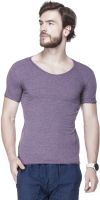 Tinted Solid Men's Round Neck Purple T-Shirt