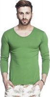 Tinted Solid Men's Round Neck Green T-Shirt