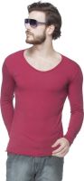 Tinted Solid Men's Round Neck Maroon T-Shirt