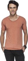 Tinted Solid Men's Round Neck Orange T-Shirt