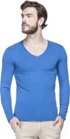 Tinted Solid Men's V-neck Blue T-Shirt