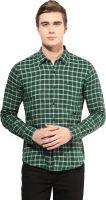 Turtle Men's Checkered Casual Green Shirt