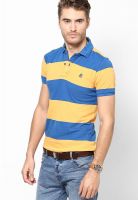 United Colors of Benetton Orange Striped Polo T-Shirts