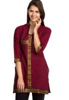 Vani Red Solid Kurtis