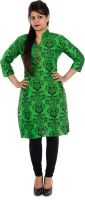 Veera Designers Formal Self Design Women's Kurti(Green)