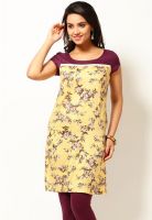 W Yellow Printed Kurtis