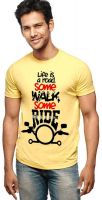 Wear Your Opinion Printed Men's Round Neck Yellow T-Shirt