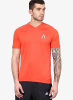 Adidas Red V Neck T-Shirt
