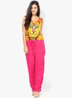 Akkriti By Pantaloons Fuchsia Printed Jumpsuit