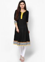 Aks Black Solid Kurtis