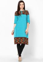 Aurelia Blue Solid Kurtis