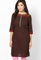 Aurelia Brown Solid Kurtis