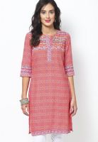 Aurelia Orange Printed Kurtis