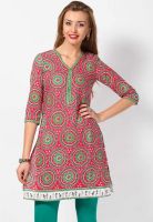 Aurelia Pink Printed Kurtis