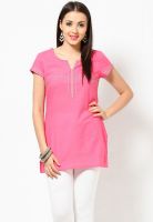 Aurelia Pink Solid Kurtis