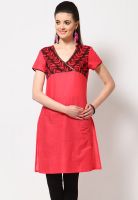 Aurelia Red Solid Kurtis