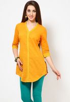 Aurelia Yellow Solid Kurtis