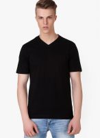 Aventura Outfitters Black Solid V Neck T-Shirts