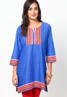 Biba Blue Solid Kurtis