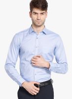 Black Coffee Light Blue Slim Fit Formal Shirt