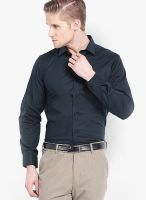 Black Coffee Navy Blue Slim Fit Formal Shirt